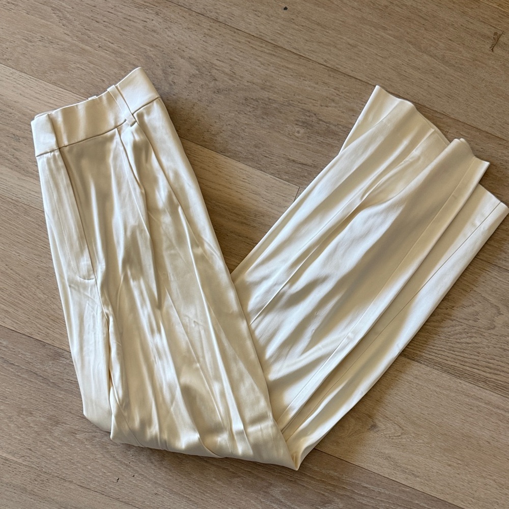 Favorite Daughter Cream Satin Pant
